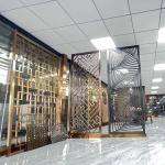 Titanium Golde Brushed Dining Room Screen Wall Stainless Steel Art Panels 1250mm