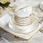 Irregular Gilt Edge Smooth Contemporary Porcelain Dinnerware For Catering Events