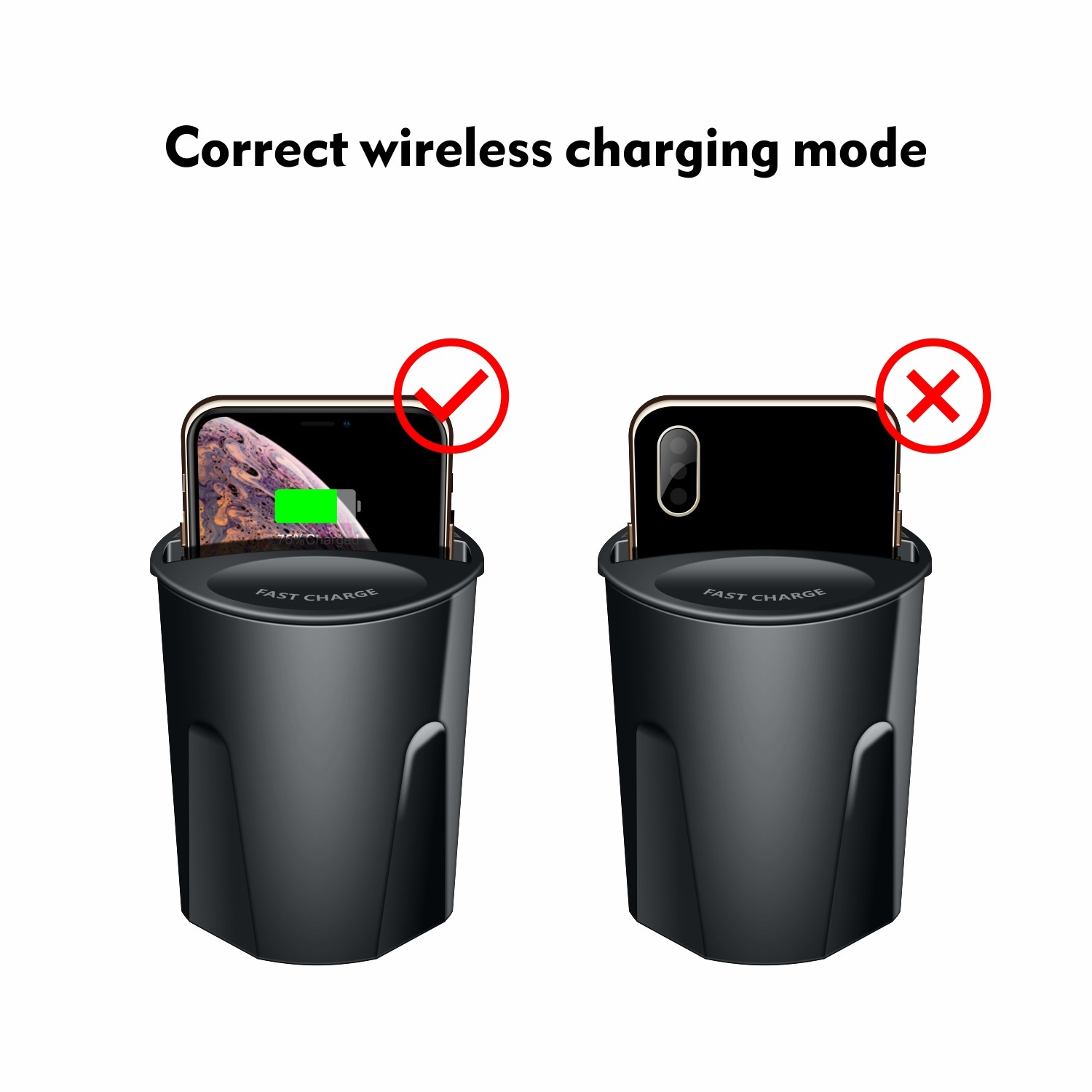 DC 12V/2A Fast Charge Car Use Wireless Charging Pad with Package Contents