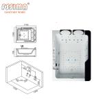 Free Standing Air Jet Bathtub Shower Combination 1700mmx680mm Remote Control