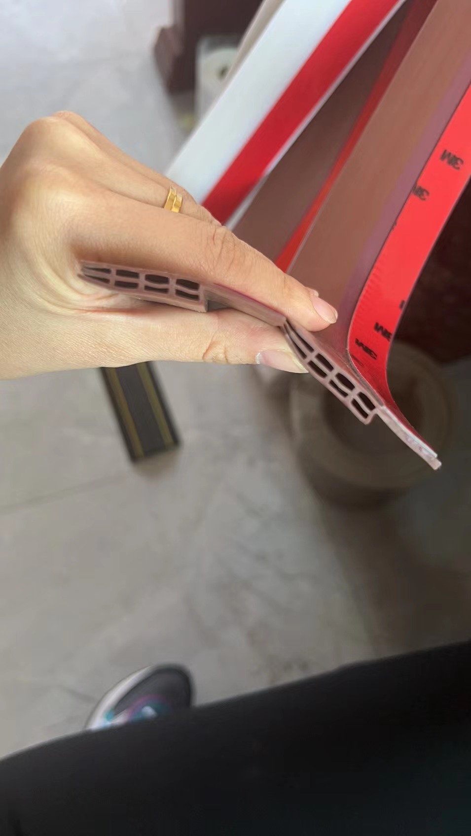 Grey Self-adhesive Silicone Rubber Door Bottom Seals for Improved Door Sealing Efficiency