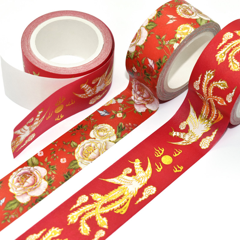 Custom Writable Cute Washi Paper Tape Printed Silver Or Gold Foil Washi Tape