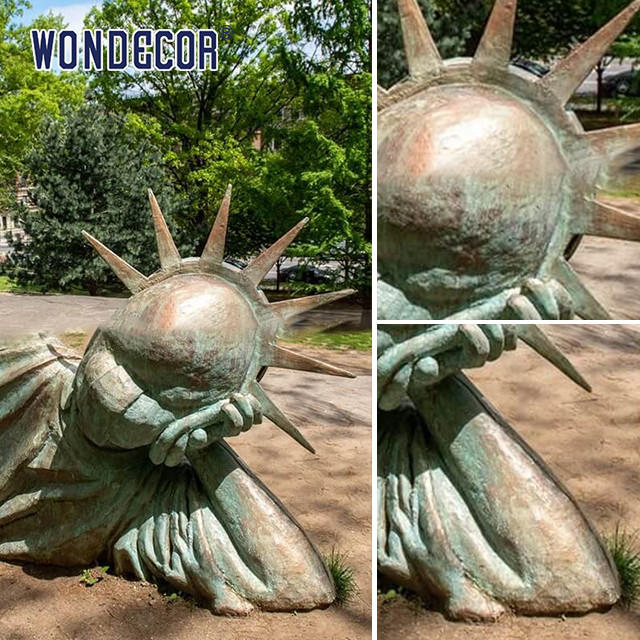 Liberty Lying Diagonally Bronze Garden Sculptures In Park