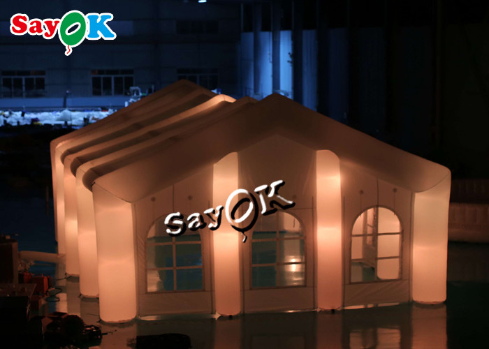 Inflatable House Tent Custom White Oxford Cloth Inflatable Wedding Tents 10x7m 33x23ft With Led Light