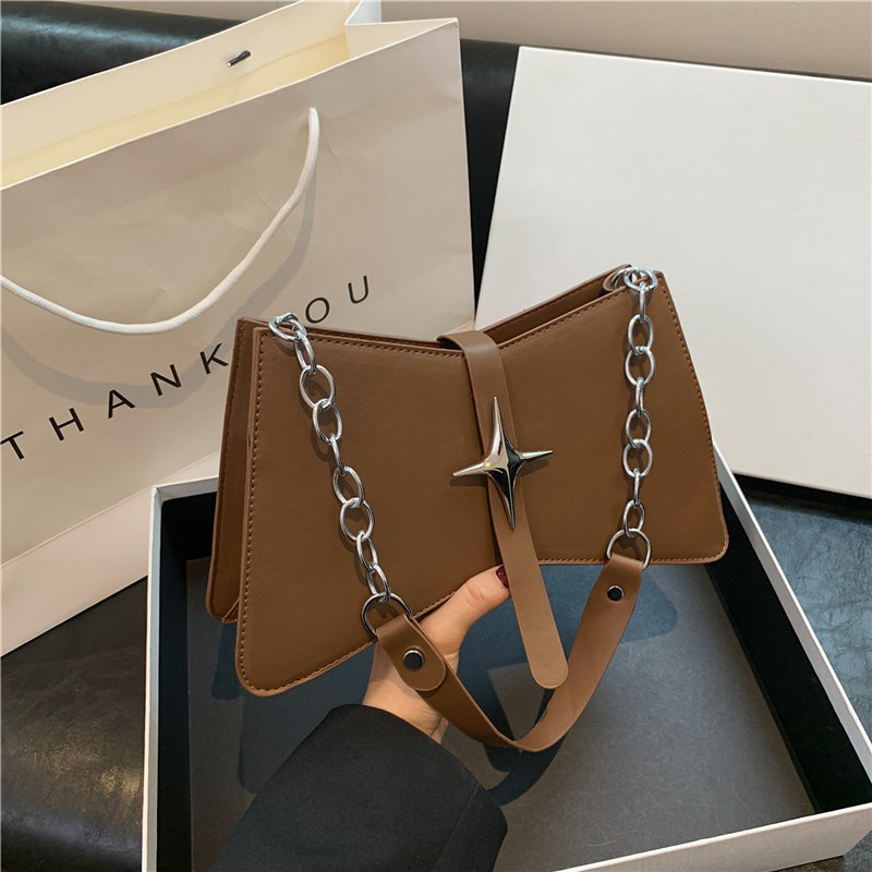 Custom Logo 2024 Trendy Purse Thick Chain Small Tote Shoulder Bags for Women Handbag