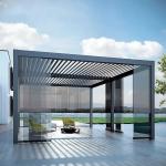 Aluminum Louvered Canopy Sunshade Louver Automatic Sunshade White Villa Gazebo