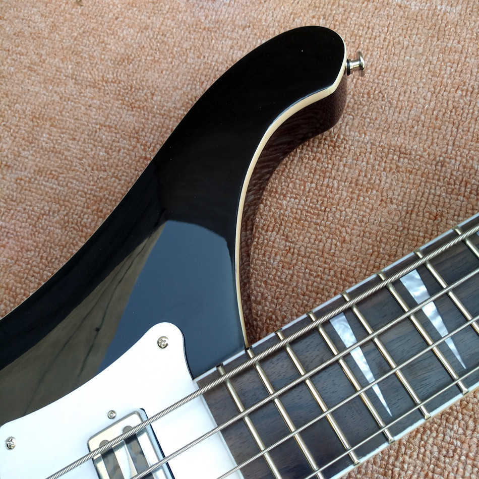 2018 Best Bass Top quality Rick 4003 model Ricken 4 strings Electric Bass guitar in black color, Chrome hardware