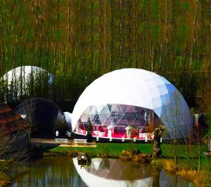 Quality Galvanized Steel Tube Geodesic Dome Tent Heated Eco Hotel Decoration Prefab Dome Desert Tent wholesale