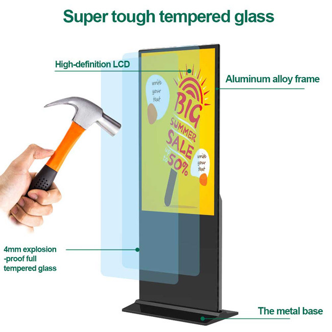 55 Inch Touch Screen Kiosk Vertical Digital Signage CCC ISO9001