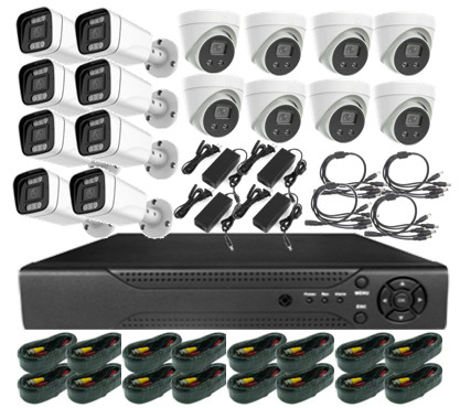SATA 3.6mm Lens Infrared 16chs AHD Dvr Kits 2.0 Megapixe Full Color FCC