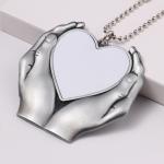 Sublimation blank hand heart shape ornament car pendant
