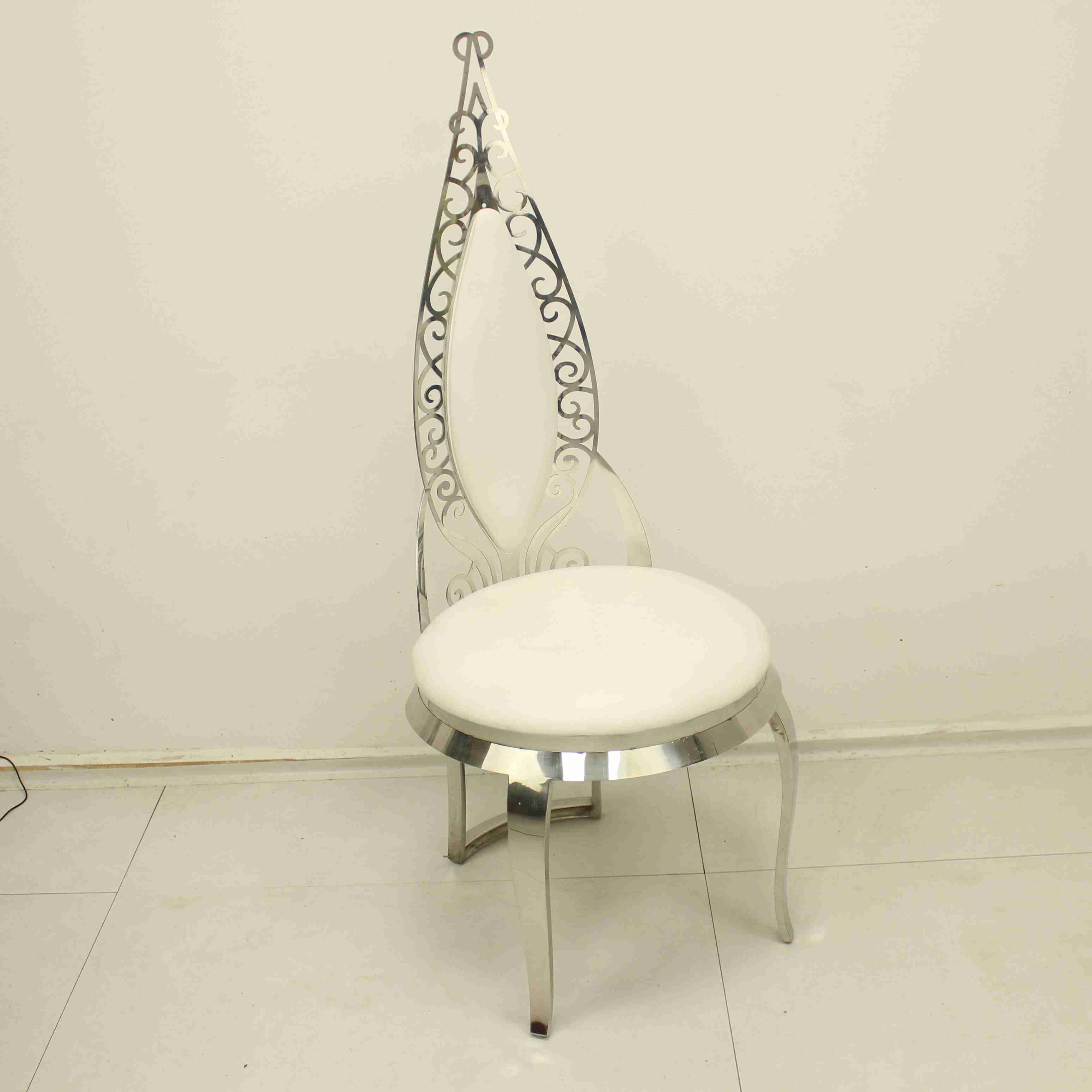 Leather Top Elegant Dining Chair For Event Anti Oxidation SS Leg
