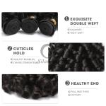 Natural Black Funmi Curly Remy Human Hair Bundles Sew In Weave Bundles Brazilian