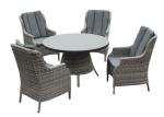 Lightweight 4 Seater Aluminum Rattan Outdoor Patio Dining Sets