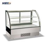 Confectionery Curved Cake Showcase Chiller Commercial Cake Display Cabinet For