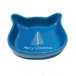 Christmas Reindeer Porcelain Ceramic Cat Food Bowls Round Ear 300ml 100ml