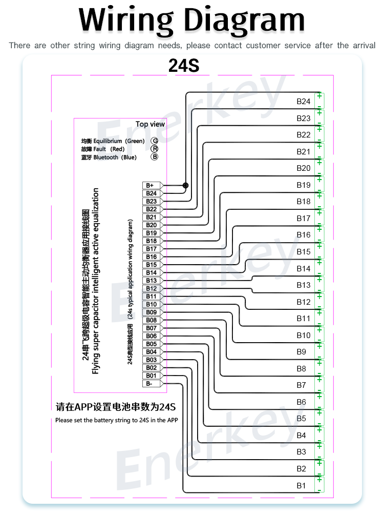 Enerkey Active Balancer Bluetooth 4A 2S-24S Battery Equalizer With Mobile App For Lifepo4/Li-ion
