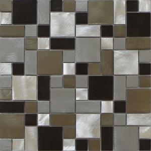 Quality Black white blend metal mosaic tile puzzle pattern quieter fashion wholesale