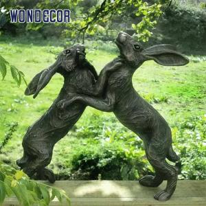 Quality WONDERS Custom Bronze Sculpture 45cm Fighting Hares Bronze Sculpture wholesale