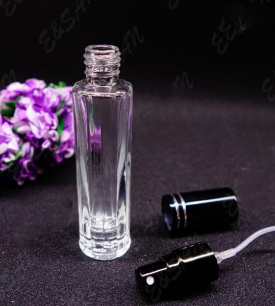 empty bottle of imported perfume recycled glass bottles black blue red pink