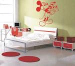 Cartoon Novelty Red Mickey PVC Decoration Wall Sticker F248