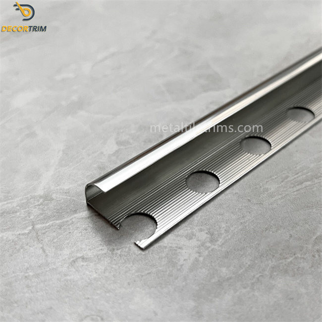 Aluminum Corner Trim Tile Metal Tile Edge Trim Strip For Silver Matt Gold Rounded