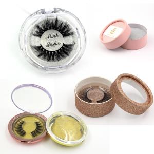 Quality Round Glitter C1S Board Printed Rigid Box For False Eyelash wholesale