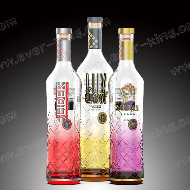 ISO9001 Wooden Cork 1000 ML Rum Glass Bottle