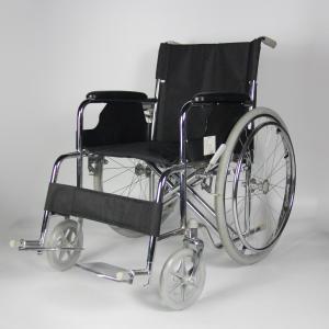 Quality Robust Double Crossbar Folding Steel Wheelchair Black Customizable wholesale