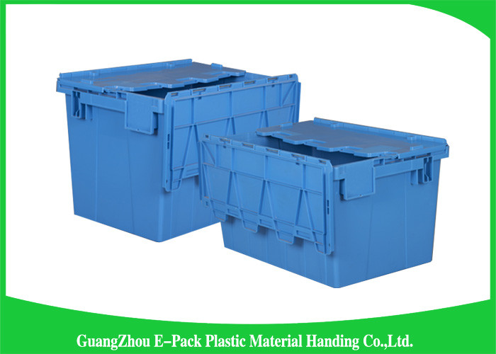 Euro Nestable Heavy Duty Plastic Storage Containers , Plastic Box With Hinged Lid Leakproof