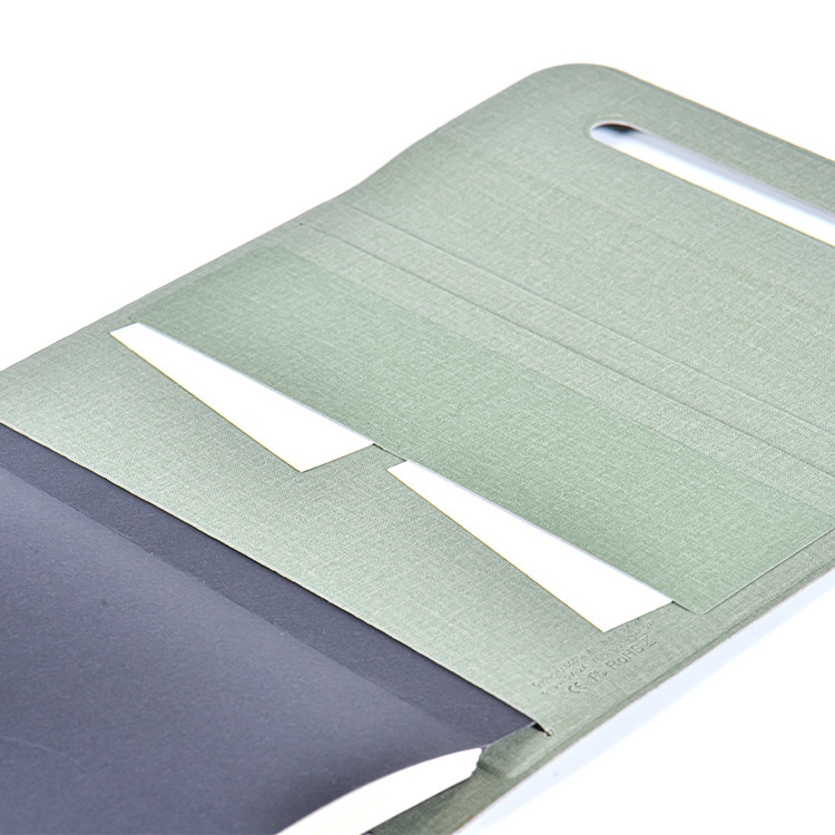 Custom High Quality Luxury Hardcover Business Powerbank Leather Multifunctional Wireless Charging A5 Notebook