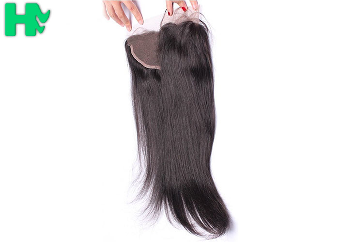 Smooth Human Hair Closure 13*4 Lace Frontal Closure Straight Natural Black 8A