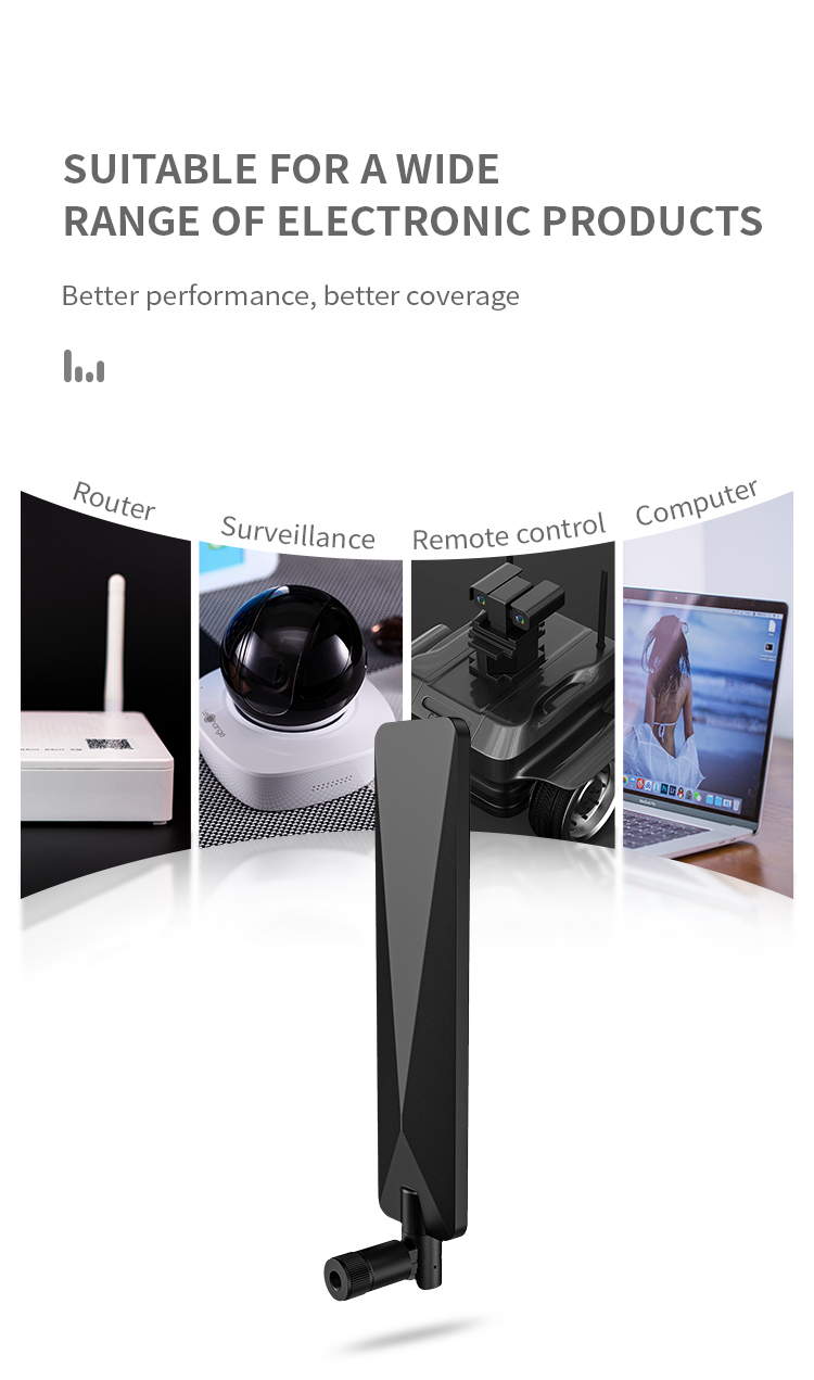 Black 5dBi 2.4G GSM 4G Lte 433mhz 868mhz Wireless Wifi Omnidirectional External Rubber Antenna