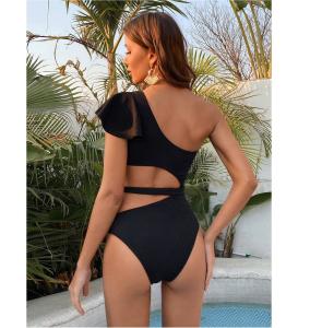 Quality Black Ladies One-Piece Swimsuit Stitching Gauze High Waist Sexy Bikini Women'S Swimsuit hot summer bikini modern style wholesale