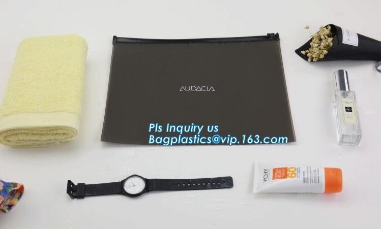 PP slider bag / PP zip seal bag, ziplock bags slider zipper pvc packing documents bags, Cosmetic Cases Plastic PVC Trave