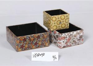 Quality Bathroom 3 Sets PU Leather Printed Wooden Food Tray wholesale