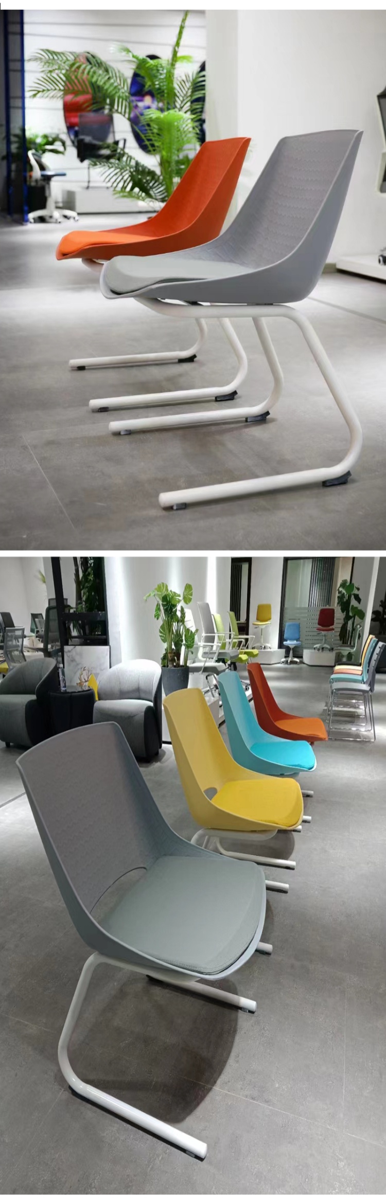 Office Sleigh Leg Modern Design Plastic Stackable Training Center Chairs for Learning