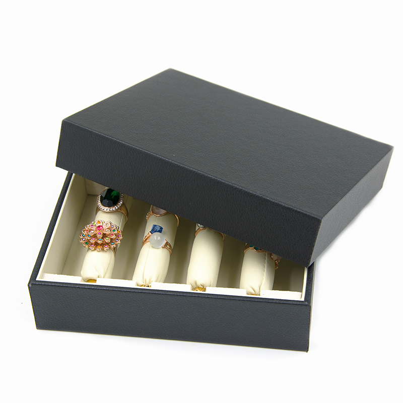 Ring Organizer Jewelry Display Box Cardboard Material Many Slots Easy To Carry