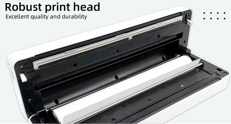 Portable A4 Thermal Printer with Multi Language Support and 10MM/S Black Print Speed