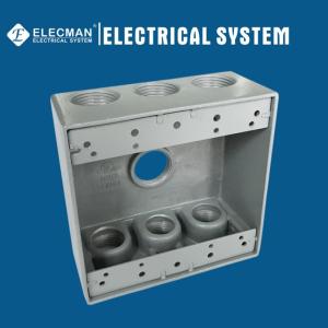 Quality Aluminum 2 Gang Exterior Electrical Metal Receptacle Box With 7 Outlet Holes wholesale