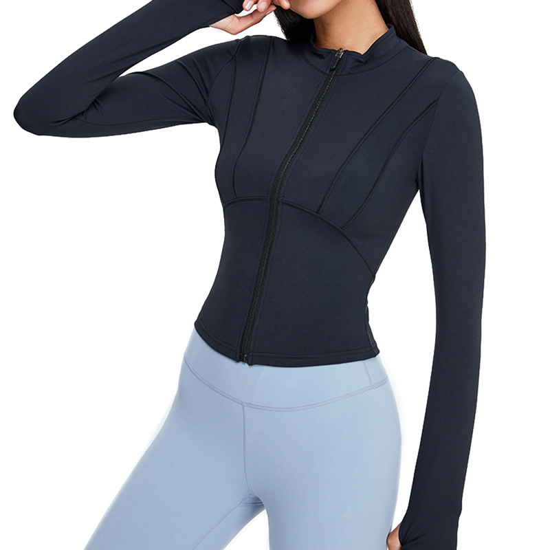 Oem Factory Manufacturer Custom Logo Running Jacket Women's Tight Long Sleeve Yoga Top