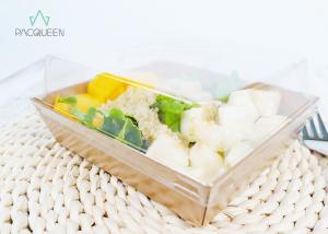 Quality Brown Square Leak Proof Recyclable Take Out Containers Disposable Salad Boxes Custom Size wholesale