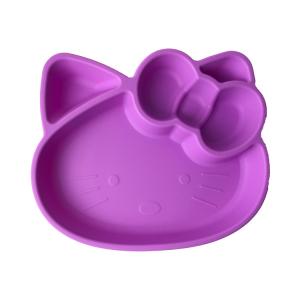 Quality Cartoon Kitten Shape Silicone Feeding Sets Bpa Free Baby Plates wholesale