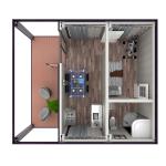 One Bedroom Living Veranda Holiday Villa Flat Pack Container House Luxury Prefab