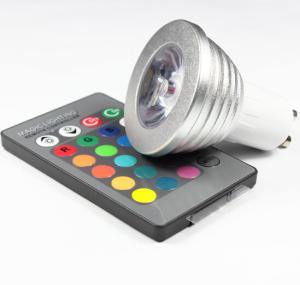 Quality 3W RGB LED COB Spotlights bulbs RGB led remote controller lathe aluminum housing GU10 E27 wholesale