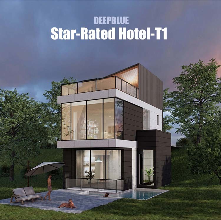 AS/NZS/USA Standard Prefab Light Steel Frame House For Living Luxury Modular Hotel Unit