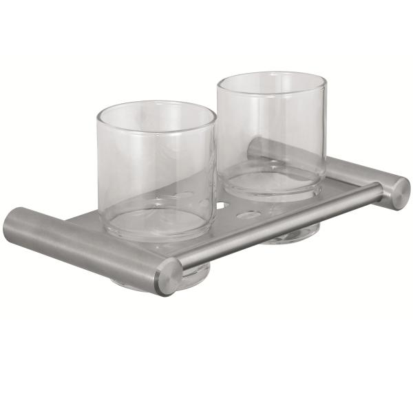 Sano Stainless Steel Toothbrush Cup Holder Wall Mounted Tumbler Toothbrush