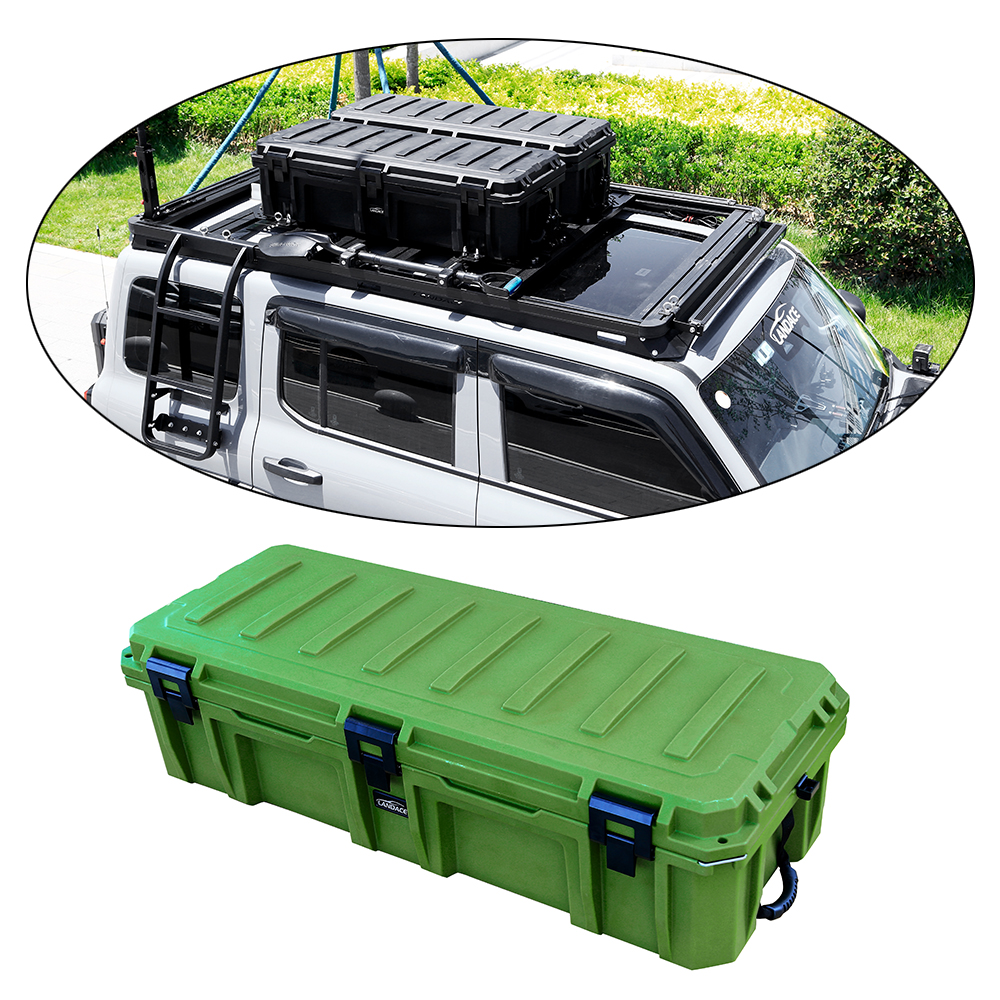2001-2008 Year Aluminium LLDPE Green Roof Rack Mounted Heavy Duty Tool Box for Design