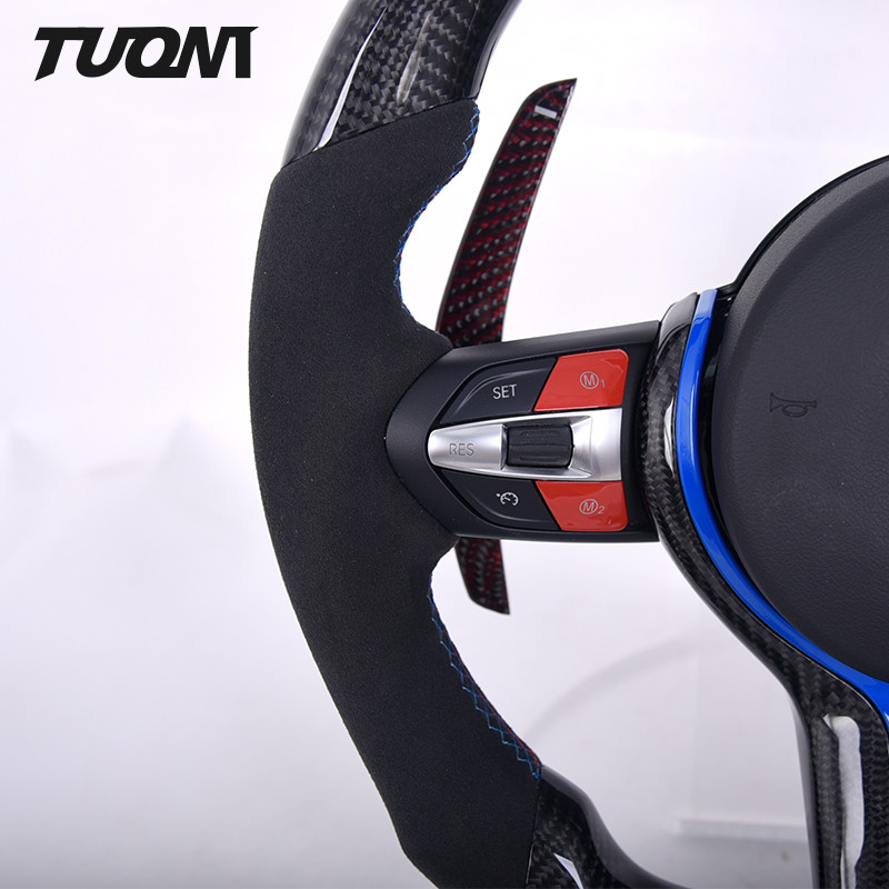 Custom Carbon Fibre Bmw Steering Wheel LED Alcantara 6 Months Warranty