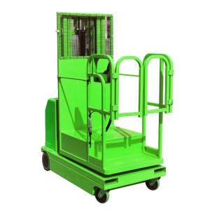 Quality 2.7m - 4.5m Hydraulic Warehouse Electric Order Picker Self Propelled In Green wholesale
